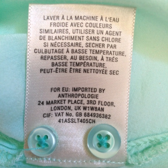 Anthropologie Blouse Maeve Clara Mint Green Long Sleeve Button Front Size 0 Chic - Picture 8 of 13